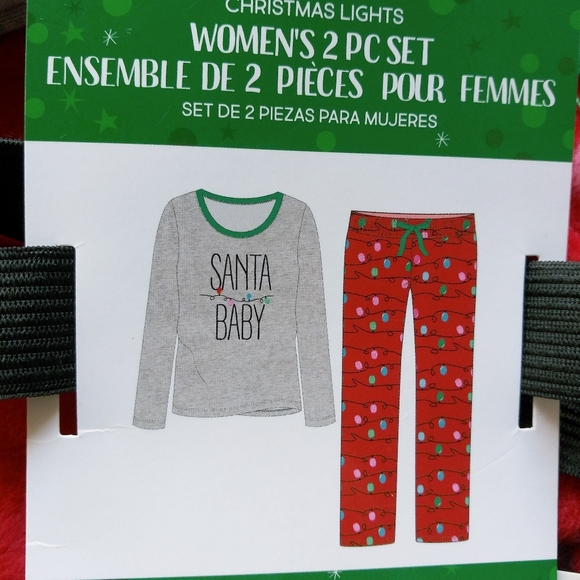 🎯🎯SALE🎯🎯NWT Santa Baby Christmas Pajamas Set Sz Large - Picture 4 of 4